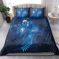 Aotearoa New Zealand New Year Bedding Set Tribal Koru Tattoo Blue Galaxy Maori Silver Fern LT03 - Polynesian Pride