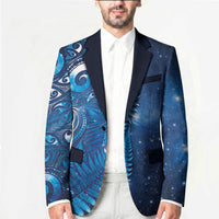 Aotearoa New Zealand New Year Blazer Tribal Koru Tattoo Blue Galaxy Maori Silver Fern LT03 - Polynesian Pride
