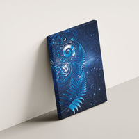 Aotearoa New Zealand New Year Canvas Wall Art Tribal Koru Tattoo Blue Galaxy Maori Silver Fern LT03 - Polynesian Pride