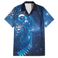 Aotearoa New Zealand New Year Hawaiian Shirt Tribal Koru Tattoo Blue Galaxy Maori Silver Fern