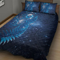 Aotearoa New Zealand New Year Quilt Bed Set Tribal Koru Tattoo Blue Galaxy Maori Silver Fern LT03 - Polynesian Pride
