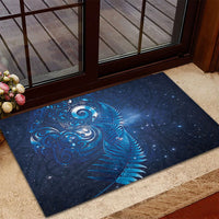 Aotearoa New Zealand New Year Rubber Doormat Tribal Koru Tattoo Blue Galaxy Maori Silver Fern LT03 - Polynesian Pride