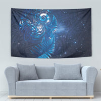 Aotearoa New Zealand New Year Tapestry Tribal Koru Tattoo Blue Galaxy Maori Silver Fern LT03 - Polynesian Pride