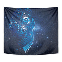 Aotearoa New Zealand New Year Tapestry Tribal Koru Tattoo Blue Galaxy Maori Silver Fern LT03 - Polynesian Pride