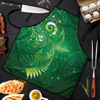 Aotearoa New Zealand New Year Apron Tribal Koru Tattoo Green Galaxy Maori Silver Fern LT03 Green - Polynesian Pride