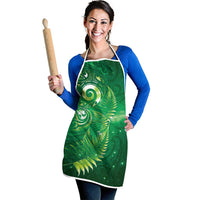 Aotearoa New Zealand New Year Apron Tribal Koru Tattoo Green Galaxy Maori Silver Fern LT03 - Polynesian Pride