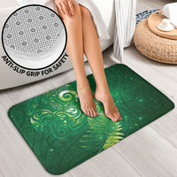 Aotearoa New Zealand New Year Bathroom Set Tribal Koru Tattoo Green Galaxy Maori Silver Fern LT03 - Polynesian Pride