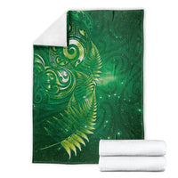 Aotearoa New Zealand New Year Blanket Tribal Koru Tattoo Green Galaxy Maori Silver Fern LT03 - Polynesian Pride