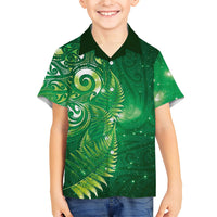 Aotearoa New Zealand New Year Hawaiian Shirt Tribal Koru Tattoo Green Galaxy Maori Silver Fern LT03 - Polynesian Pride