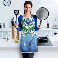 Aotearoa New Zealand New Year Apron Maori Motifs with Silver Fern and Matariki Stars