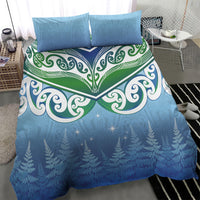 Aotearoa New Zealand New Year Bedding Set Maori Motifs with Silver Fern and Matariki Stars LT03 - Polynesian Pride