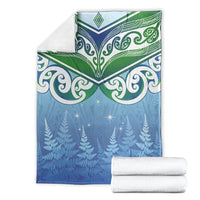 Aotearoa New Zealand New Year Blanket Maori Motifs with Silver Fern and Matariki Stars
