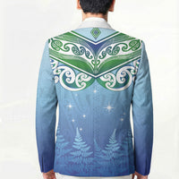 Aotearoa New Zealand New Year Blazer Maori Motifs with Silver Fern and Matariki Stars