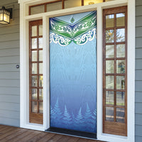 Aotearoa New Zealand New Year Door Cover Maori Motifs with Silver Fern and Matariki Stars LT03 - Polynesian Pride