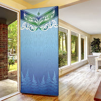 Aotearoa New Zealand New Year Door Cover Maori Motifs with Silver Fern and Matariki Stars LT03 - Polynesian Pride
