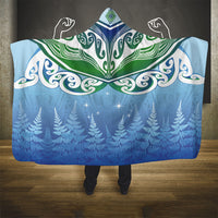 Aotearoa New Zealand New Year Hooded Blanket Maori Motifs with Silver Fern and Matariki Stars LT03 - Polynesian Pride