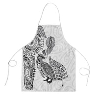 Aotearoa Moko Tribal Tattoo Apron New Zealand Maori Penguin and Fantail White Color