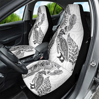 Aotearoa Moko Tribal Tattoo Car Seat Cover New Zealand Maori Penguin and Fantail White Color LT03 - Polynesian Pride