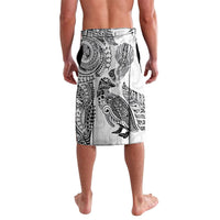 Aotearoa Moko Tribal Tattoo Lavalava New Zealand Maori Penguin and Fantail White Color