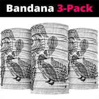 Aotearoa Moko Tribal Tattoo Neck Gaiter New Zealand Maori Penguin and Fantail White Color LT03 package One Size: 25*50cm White - Polynesian Pride