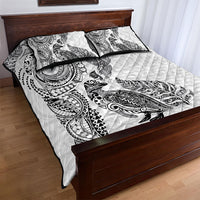Aotearoa Moko Tribal Tattoo Quilt Bed Set New Zealand Maori Penguin and Fantail White Color LT03 - Polynesian Pride