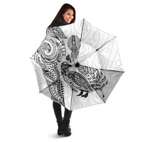 Aotearoa Moko Tribal Tattoo Umbrella New Zealand Maori Penguin and Fantail White Color LT03 - Polynesian Pride