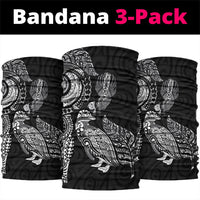 Aotearoa Moko Tribal Tattoo Neck Gaiter New Zealand Maori Penguin and Fantail Black Color LT03 package One Size: 25*50cm Black - Polynesian Pride