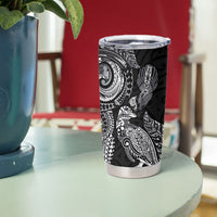 Aotearoa Moko Tribal Tattoo Tumbler Cup New Zealand Maori Penguin and Fantail Black Color LT03 - Polynesian Pride
