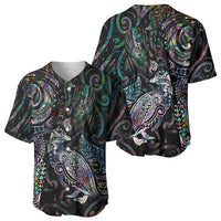 Aotearoa Moko Tribal Tattoo Baseball Jersey New Zealand Maori Penguin and Fantail Paua Shell Style