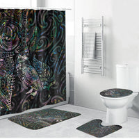 Aotearoa Moko Tribal Tattoo Bathroom Set New Zealand Maori Penguin and Fantail Paua Shell Style