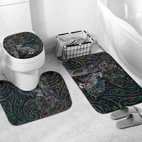 Aotearoa Moko Tribal Tattoo Bathroom Set New Zealand Maori Penguin and Fantail Paua Shell Style