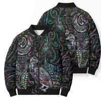 Aotearoa Moko Tribal Tattoo Bomber Puffer Jacket New Zealand Maori Penguin and Fantail Paua Shell Style LT03 - Polynesian Pride