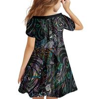 Aotearoa Moko Tribal Tattoo Family Matching Mermaid Dress and Hawaiian Shirt New Zealand Maori Penguin and Fantail Paua Shell Style LT03 - Polynesian Pride