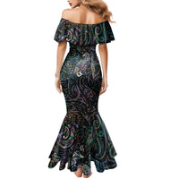 Aotearoa Moko Tribal Tattoo Family Matching Mermaid Dress and Hawaiian Shirt New Zealand Maori Penguin and Fantail Paua Shell Style LT03 - Polynesian Pride