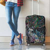 Aotearoa Moko Tribal Tattoo Luggage Cover New Zealand Maori Penguin and Fantail Paua Shell Style LT03 - Polynesian Pride