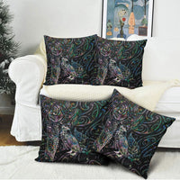 Aotearoa Moko Tribal Tattoo Pillow Cover New Zealand Maori Penguin and Fantail Paua Shell Style