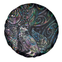 Aotearoa Moko Tribal Tattoo Spare Tire Cover New Zealand Maori Penguin and Fantail Paua Shell Style LT03 - Polynesian Pride