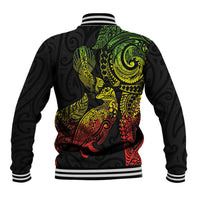Aotearoa Moko Tribal Tattoo Baseball Jacket New Zealand Maori Penguin and Fantail Reggae Style