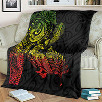 Aotearoa Moko Tribal Tattoo Blanket New Zealand Maori Penguin and Fantail Reggae Style