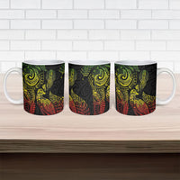 Aotearoa Moko Tribal Tattoo Ceramic Mug New Zealand Maori Penguin and Fantail Reggae Style LT03 - Polynesian Pride