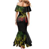 Aotearoa Moko Tribal Tattoo Family Matching Mermaid Dress and Hawaiian Shirt New Zealand Maori Penguin and Fantail Reggae Style LT03 - Polynesian Pride