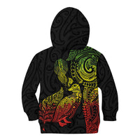 Aotearoa Moko Tribal Tattoo Kid Hoodie New Zealand Maori Penguin and Fantail Reggae Style LT03 - Polynesian Pride