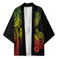 Aotearoa Moko Tribal Tattoo Kimono New Zealand Maori Penguin and Fantail Reggae Style