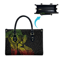 Aotearoa Moko Tribal Tattoo Leather Bag New Zealand Maori Penguin and Fantail Reggae Style