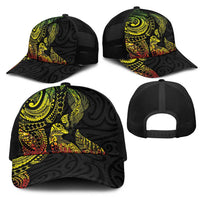 Aotearoa Moko Tribal Tattoo Mesh Trucker Cap New Zealand Maori Penguin and Fantail Reggae Style