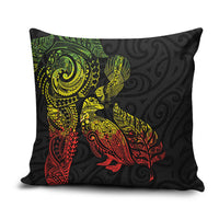 Aotearoa Moko Tribal Tattoo Pillow Cover New Zealand Maori Penguin and Fantail Reggae Style LT03 Multicolor - Polynesian Pride