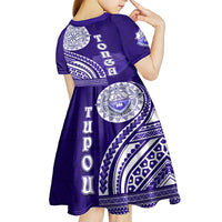 Tupou College Toloa Kid Short Sleeve Dress Ngatu and Polynesian Pattern