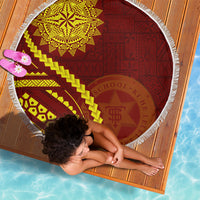 Tonga High School Beach Blanket Ngatu and Polynesian Pattern