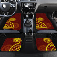Tonga High School Car Mats Ngatu and Polynesian Pattern LT03 Set 4pcs Red - Polynesian Pride