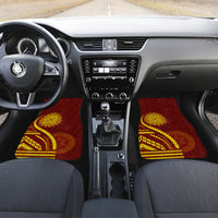 Tonga High School Car Mats Ngatu and Polynesian Pattern LT03 Set 2pcs - Front Red - Polynesian Pride